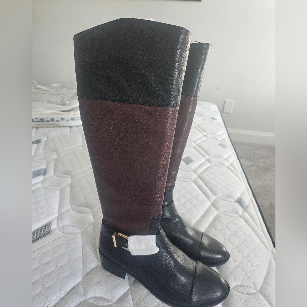 Vince Camuto Black and Brown Winter Boots